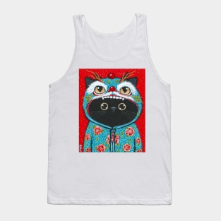 Kitty In A Dragon Hoodie Tank Top